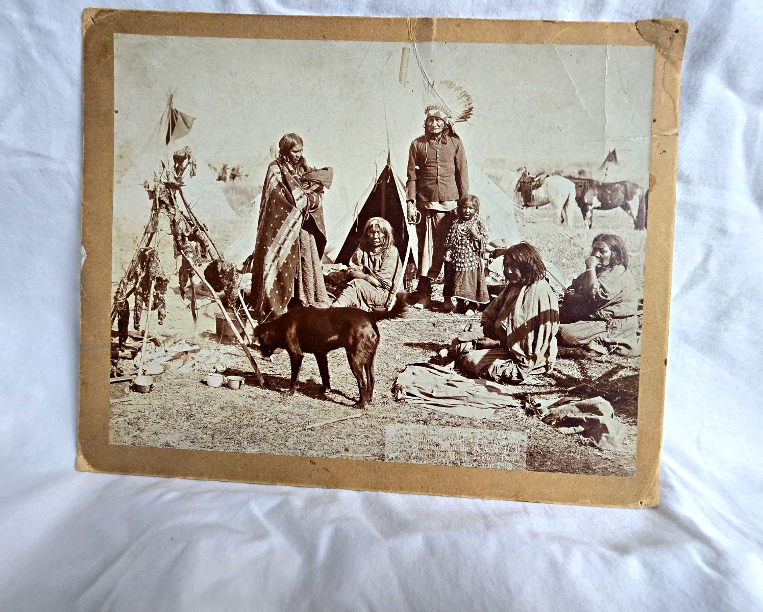 Indian Chief and Family Smoking Meat, Crow Agency Montana On The B & M R.R. Indian Chief and Family Smoking Meat, Crow Agency Montana On The B & M R.R.