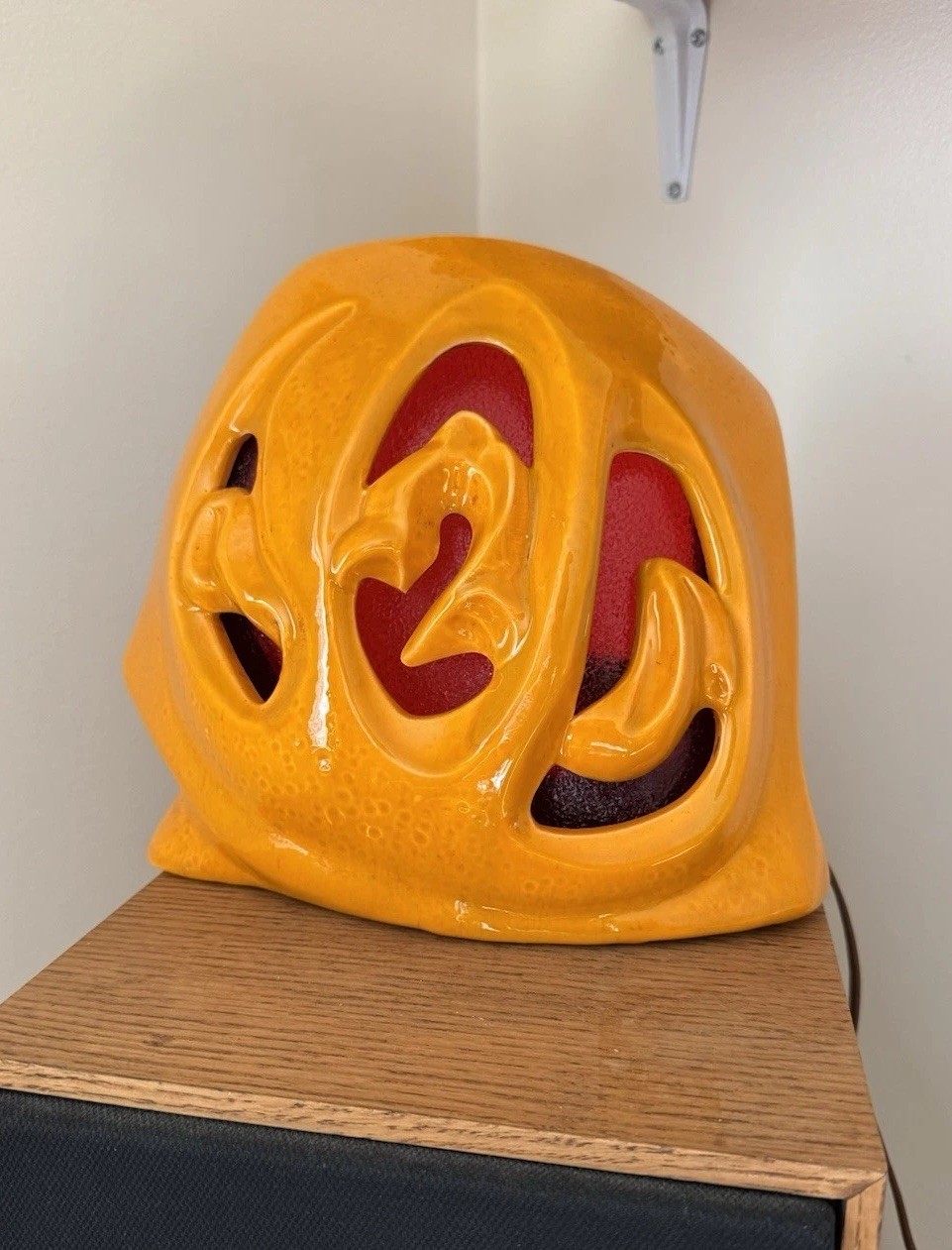 Vintage Mid Century Modern Lamp Halloween Pumpkin Orange Glazed Ceramic Accent Vintage Mid Century Modern Lamp Halloween Pumpkin Orange Glazed Ceramic Accent