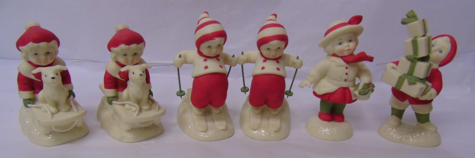 Lot of 6 Dept. 56 Holly Lane Simple Traditions Figurines a840