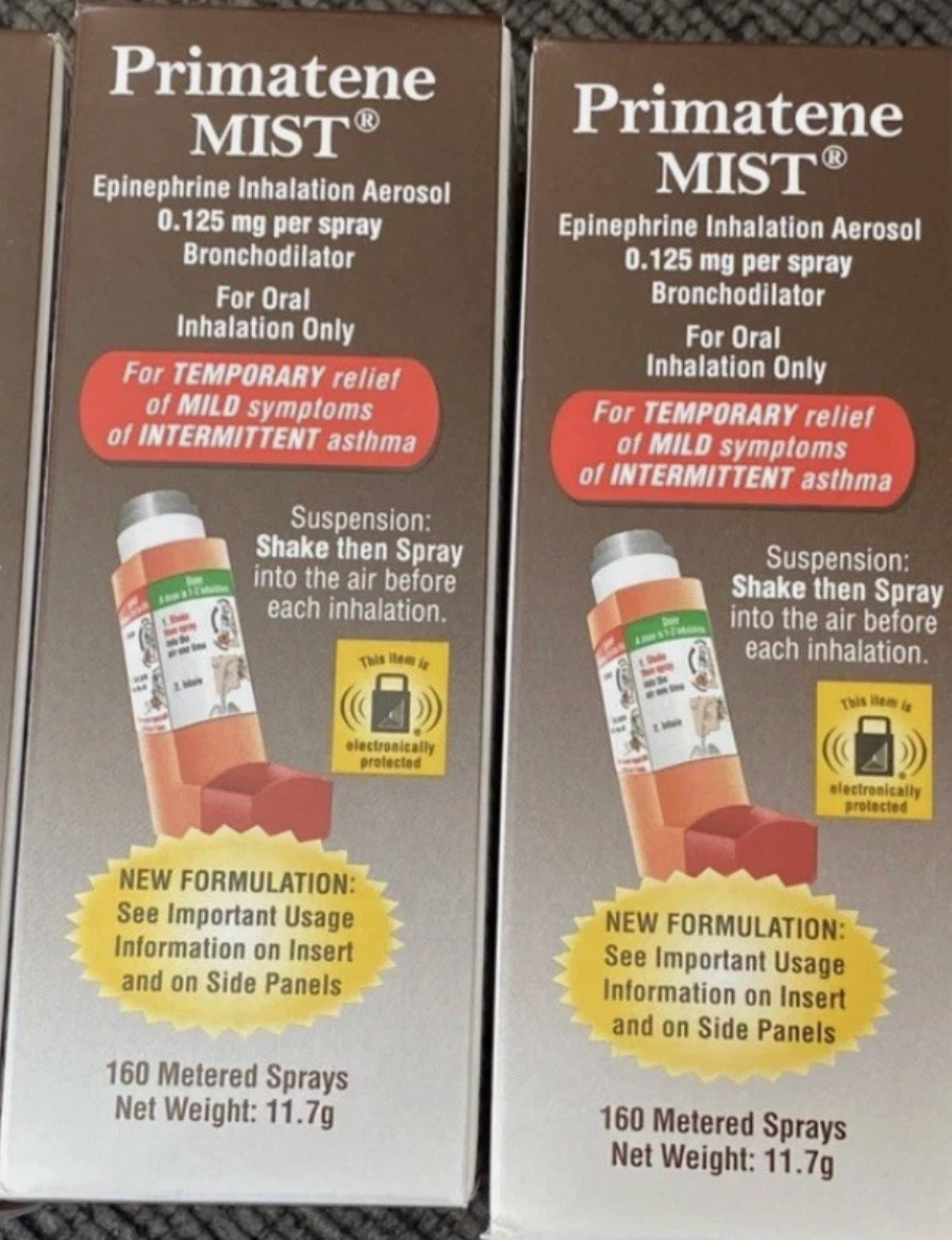 2 Pack Primatene MIST Epinephrine Inhaler EXP 08/2027+ New 2 Pack Primatene MIST Epinephrine Inhaler EXP 08/2027+ New