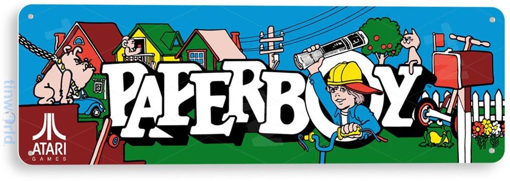 TIN SIGN Paperboy Arcade, 80's, Retro, Console, Marquee, Game Room Decor, C492 TIN SIGN Paperboy Arcade, 80's, Retro, Console, Marquee, Game Room Decor, C492
