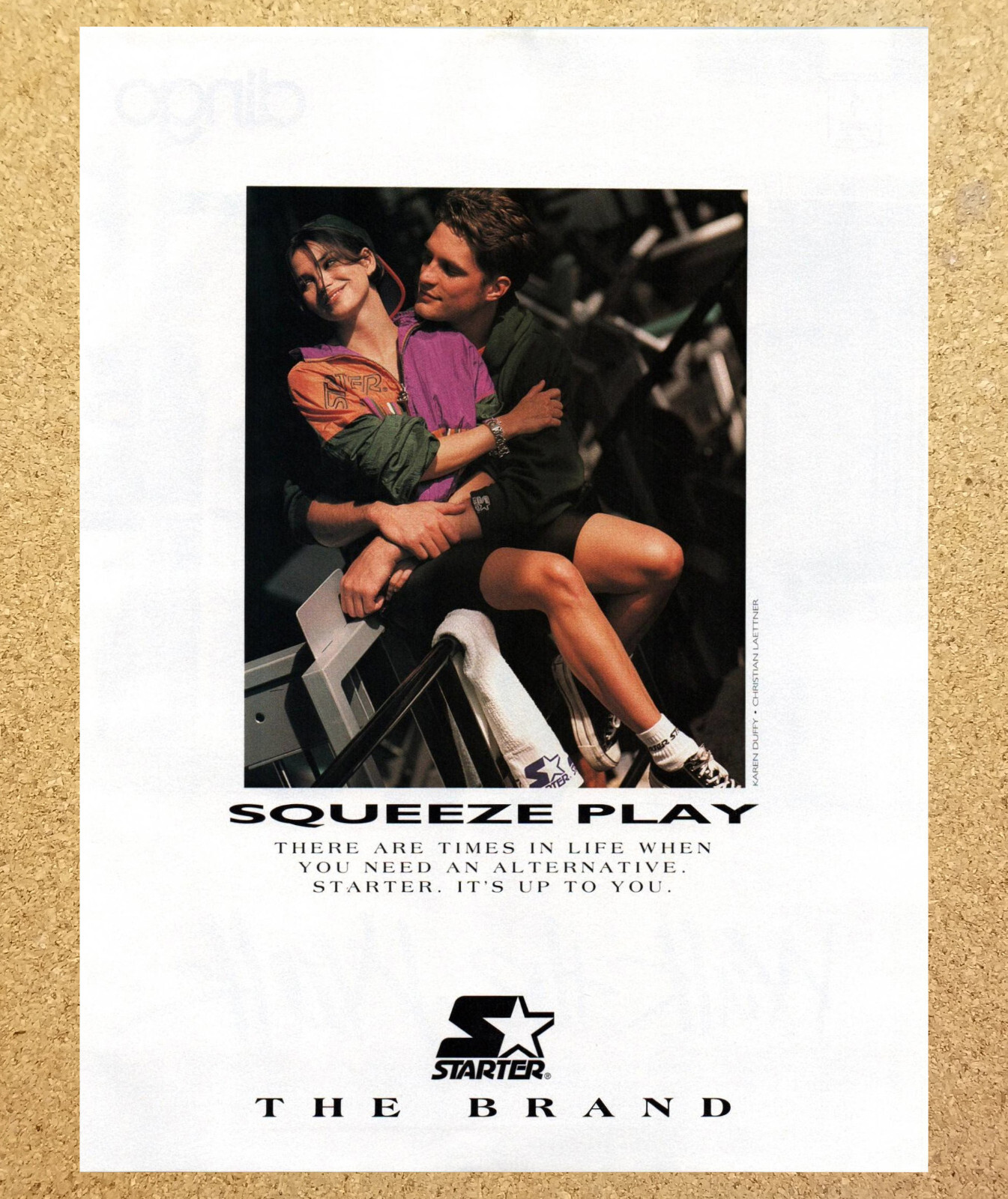 Starter Brand Karen Duffy Christian Laettner Cloth - Magazine Print Ads Art 1993 Starter Brand Karen Duffy Christian Laettner Cloth - Magazine Print Ads Art 1993
