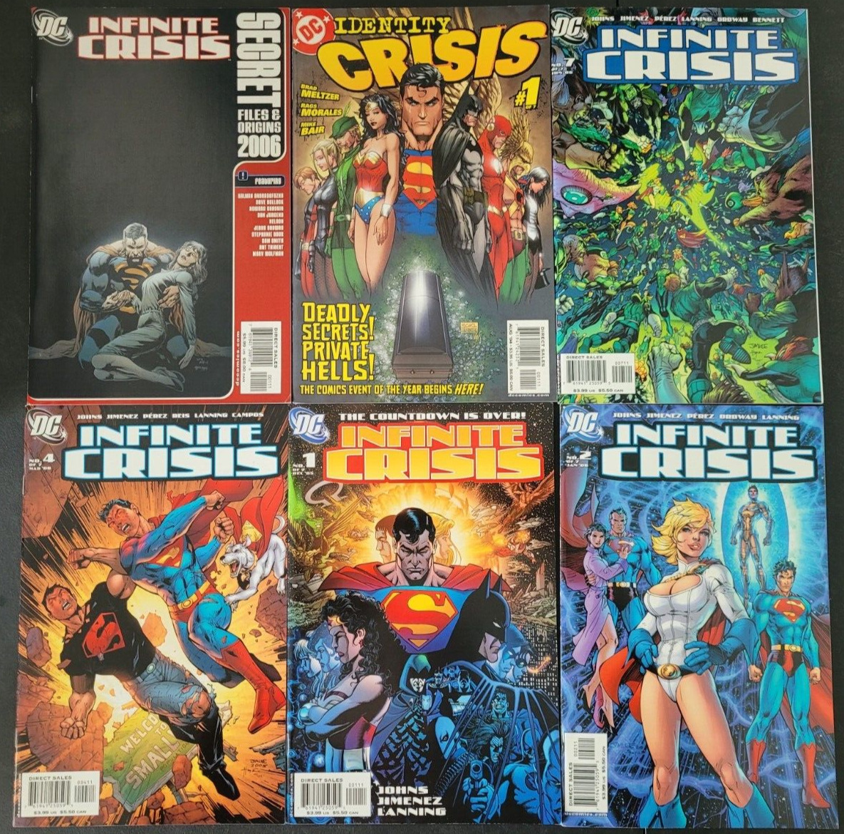 INFINITE CRISIS/CRISIS ON INFINITY EARTHS SET OF 8 ISSUES GEORGE PEREZ JIM LEE