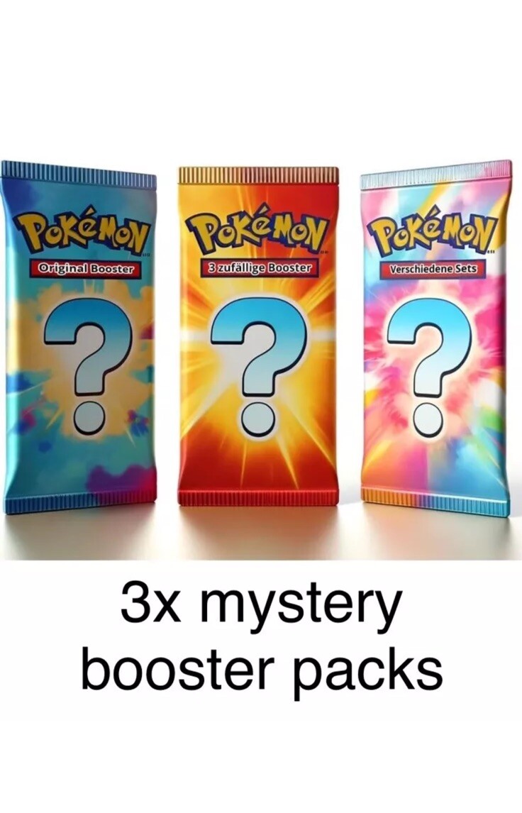 3x Pokemon Mystery Booster Packs 3x Pokemon Mystery Booster Packs