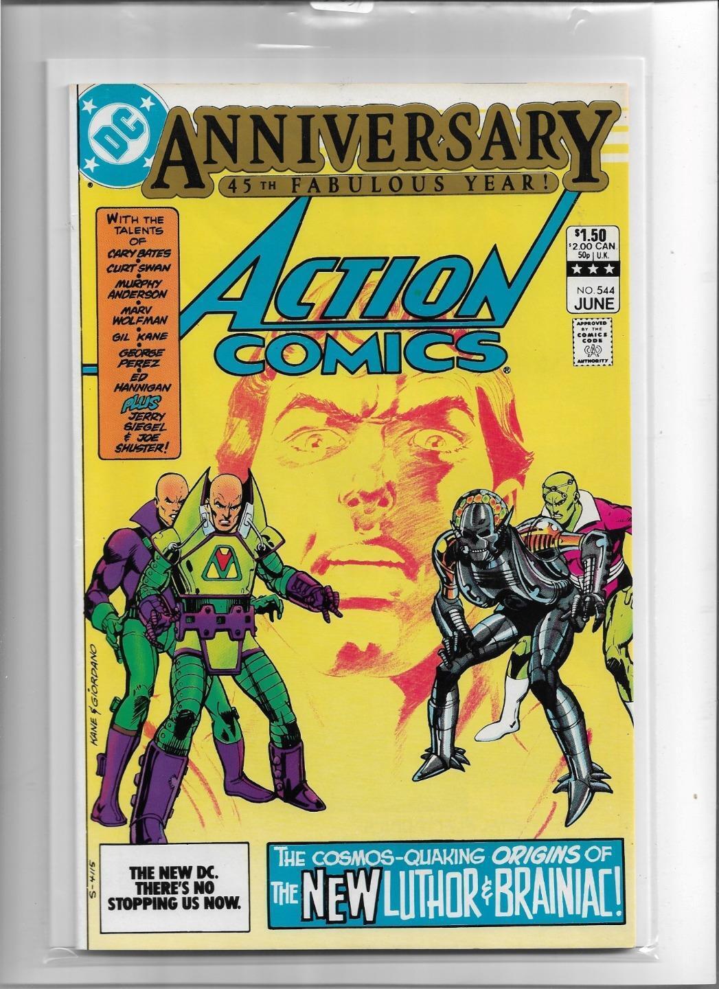 ACTION COMICS #544 1983 VERY FINE 8.0 3831 SUPERMAN LEX LUTHOR BRANIAC