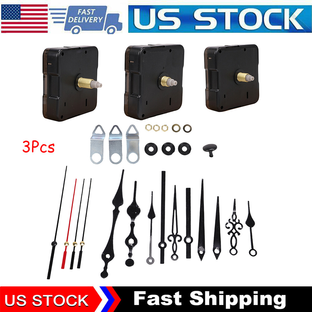 3PCS Quartz Wall Clock Swing Movement Mechanism DIY Kit Silent Repair Parts