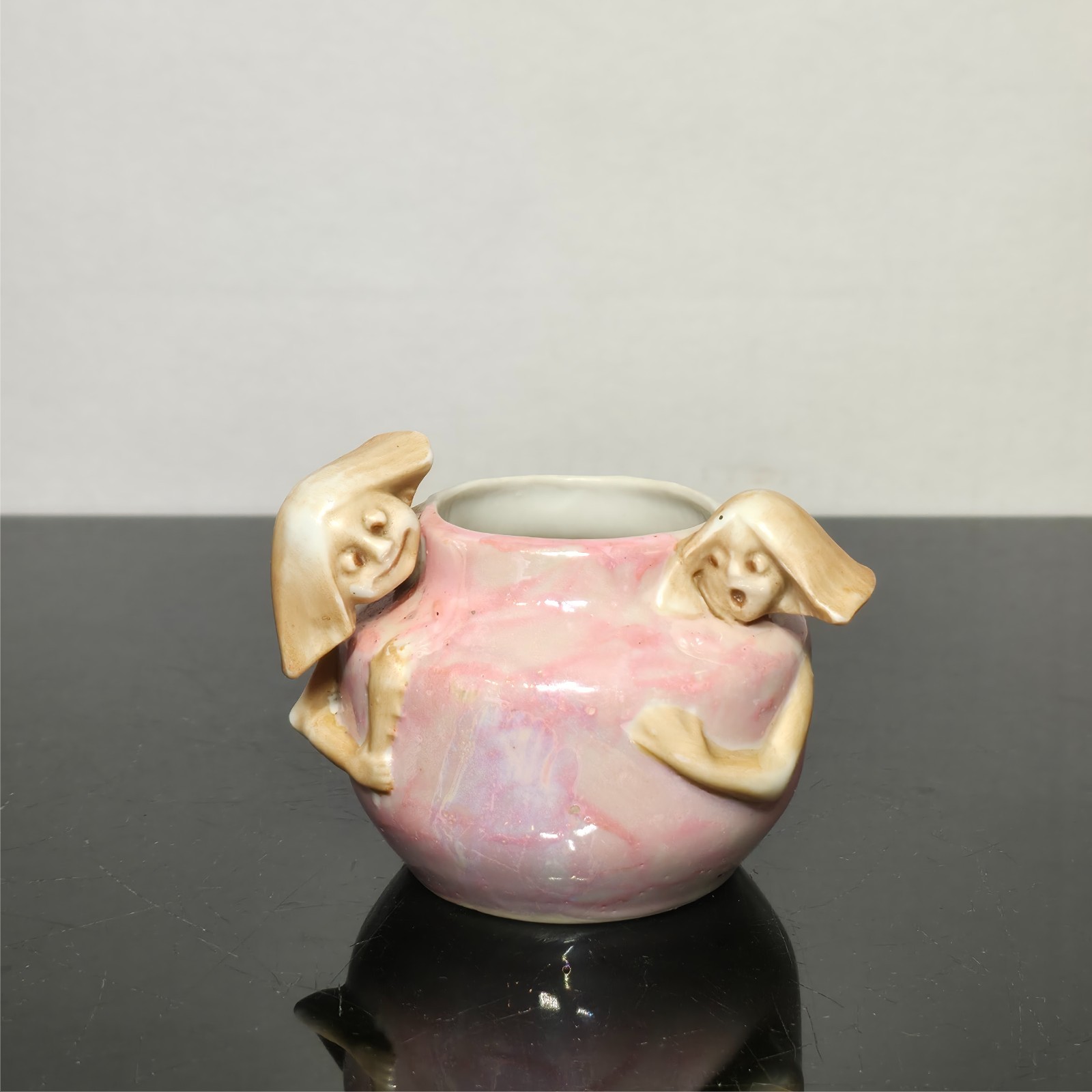 Antique Amphora Austria Porcelain Figural Pixie Vase Lustre Glaze Turn Teplit