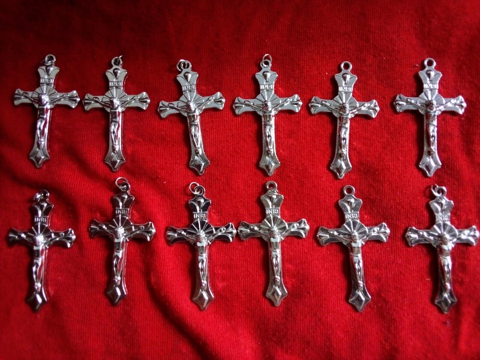 Lot of 12 CRUCIFIXES FOR ROSARIES Catholic Rosary parts prayer beads Holy Mary