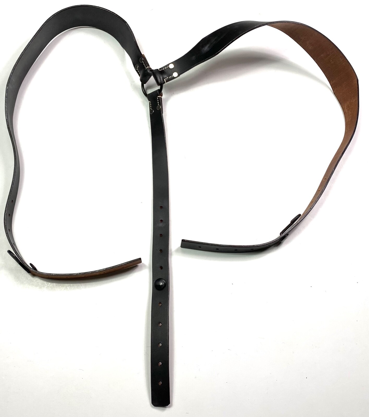 WWI FRENCH LEBEL 1890/92 1914 LEATHER EQUIPMENT Y-STRAPS-BLACK