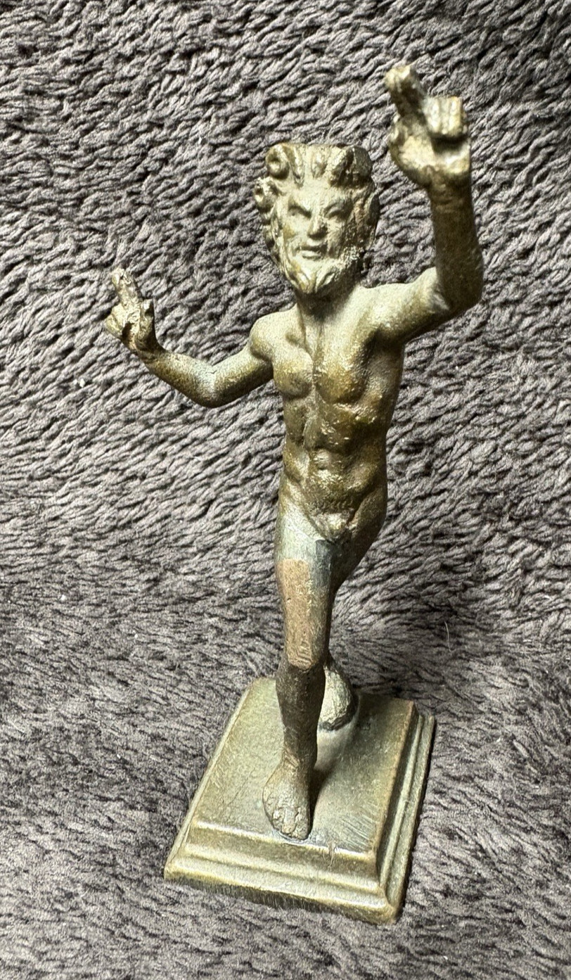 Solid Bronze Dancing Faun Statue – Classical Mythology – 4.5 Solid Bronze Dancing Faun Statue – Classical Mythology – 4.5