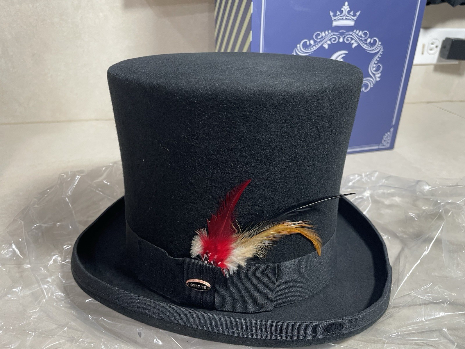 GEMVIE Men's 100% Wool Felt Stage Magic Adult Costume Tall Top Hat 7” High Black GEMVIE Men's 100% Wool Felt Stage Magic Adult Costume Tall Top Hat 7” High Black