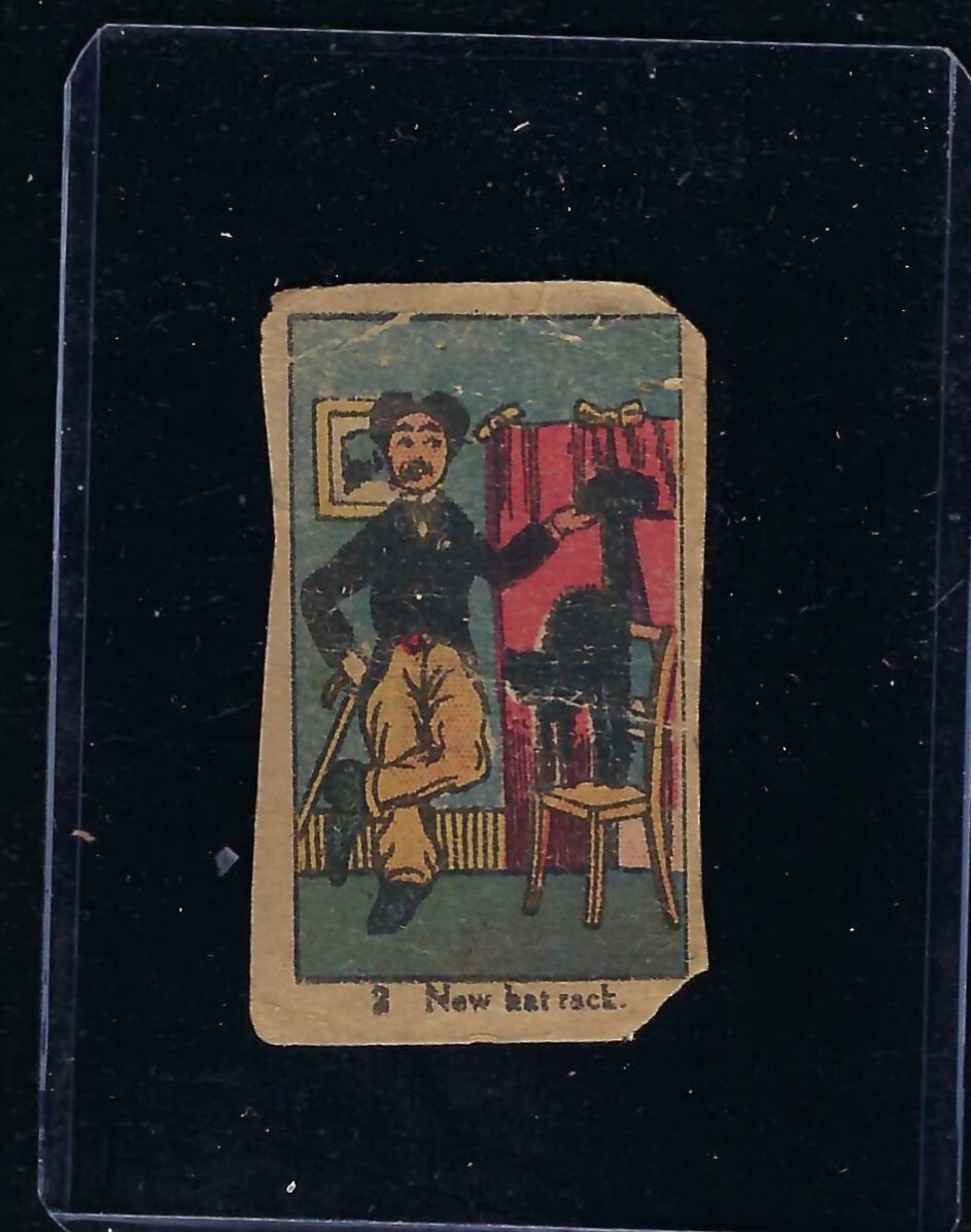 Vintage 1920s W539 Strip Card #1 Charlie Chaplin, New Hat Trick, Poor Vintage 1920s W539 Strip Card #1 Charlie Chaplin, New Hat Trick, Poor