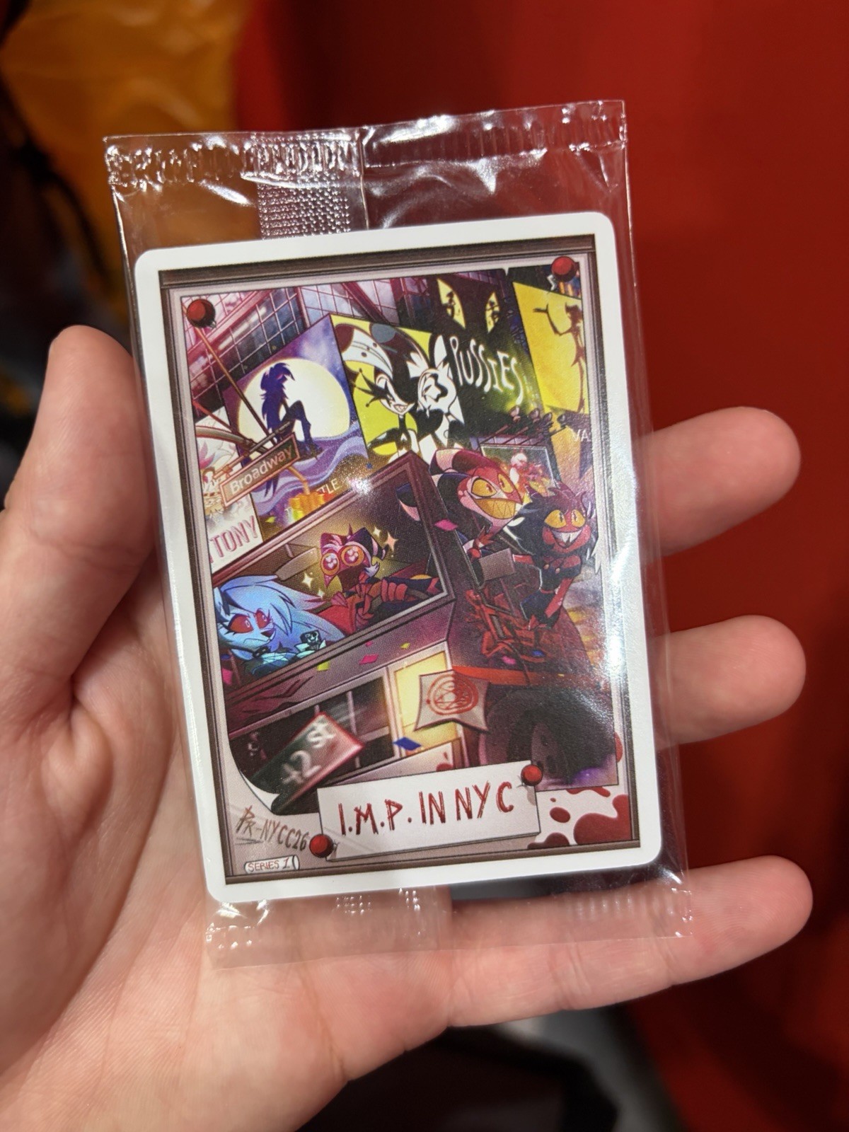 NYCC 2026 Shark Robot Helluva Boss I.M.P In NYC Promo Trading Card In Hand NYCC 2026 Shark Robot Helluva Boss I.M.P In NYC Promo Trading Card In Hand