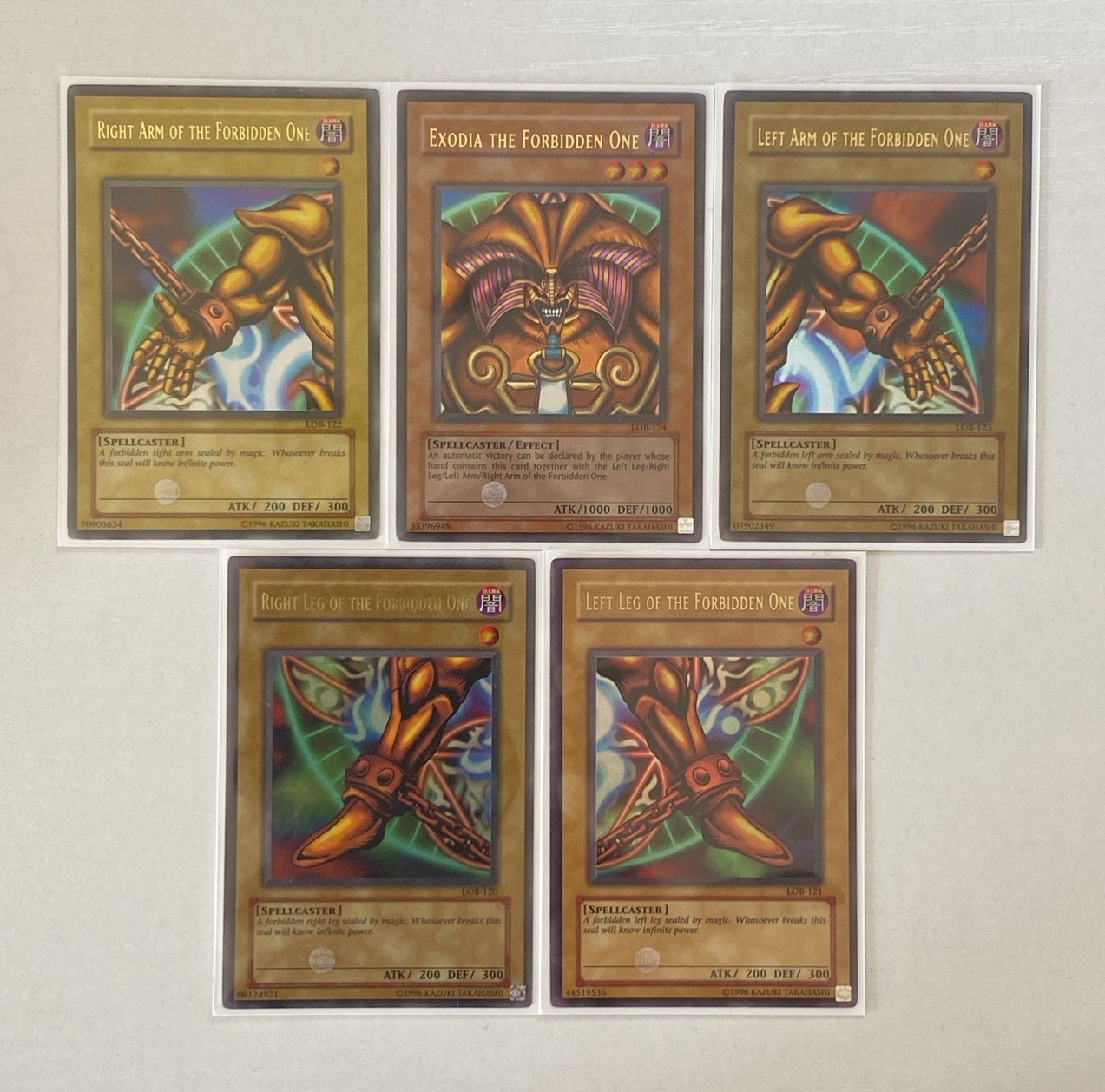 YuGIOh | 2002 Complete LOB Exodia the Forbidden One Set | N/A Print | LP YuGIOh | 2002 Complete LOB Exodia the Forbidden One Set | N/A Print | LP