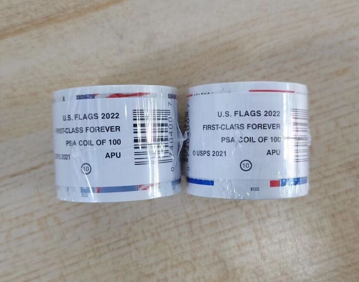 2022 US Flags 2 Rolls of 100 USA Freedom Total 200Pcs