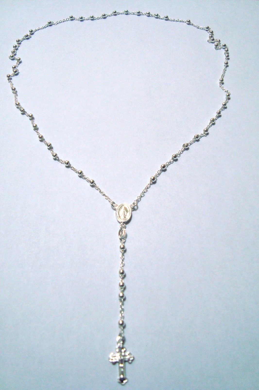 925 STERLING SILVER ITALIAN ROSARY 3MM- 24 925 STERLING SILVER ITALIAN ROSARY 3MM- 24