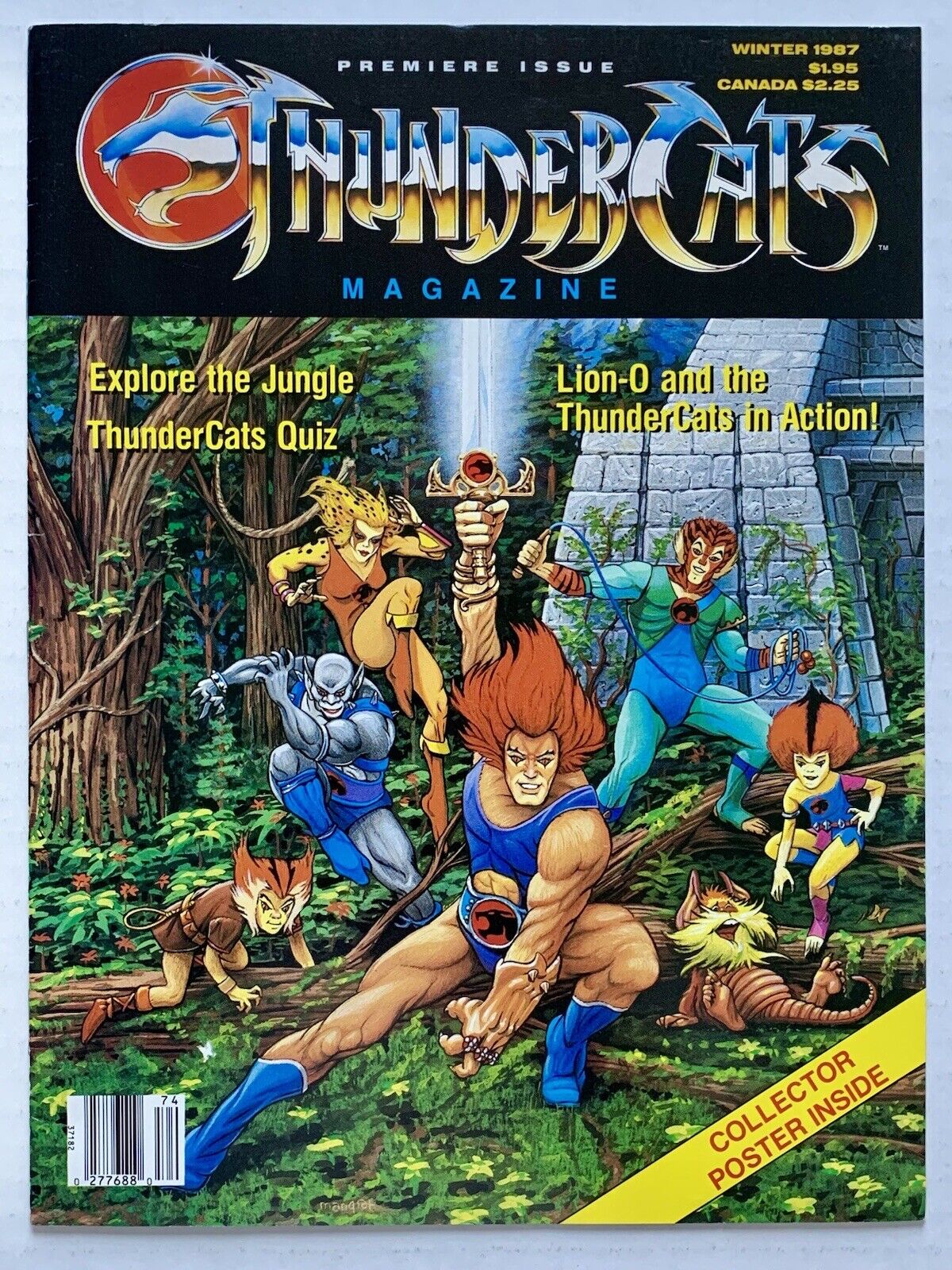 ThunderCats Magazine #1 (1987) with RARE Poster Intact  (NM-/9.0) -VINTAGE