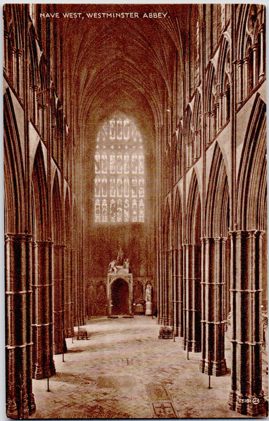 UK England London Westminster Abbey Nave West Interior Vaulted 1910 Postcard UK England London Westminster Abbey Nave West Interior Vaulted 1910 Postcard