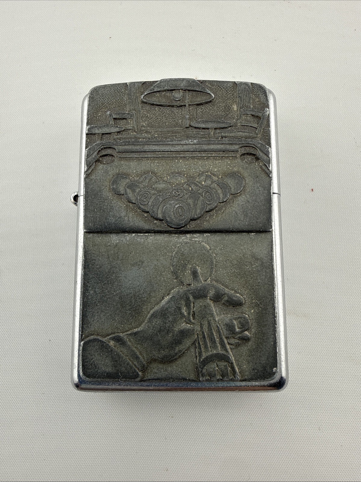 Barrett Smythe Pool Player Surprise Zippo Lighter - Billiards - 8-Ball - Pewter Barrett Smythe Pool Player Surprise Zippo Lighter - Billiards - 8-Ball - Pewter