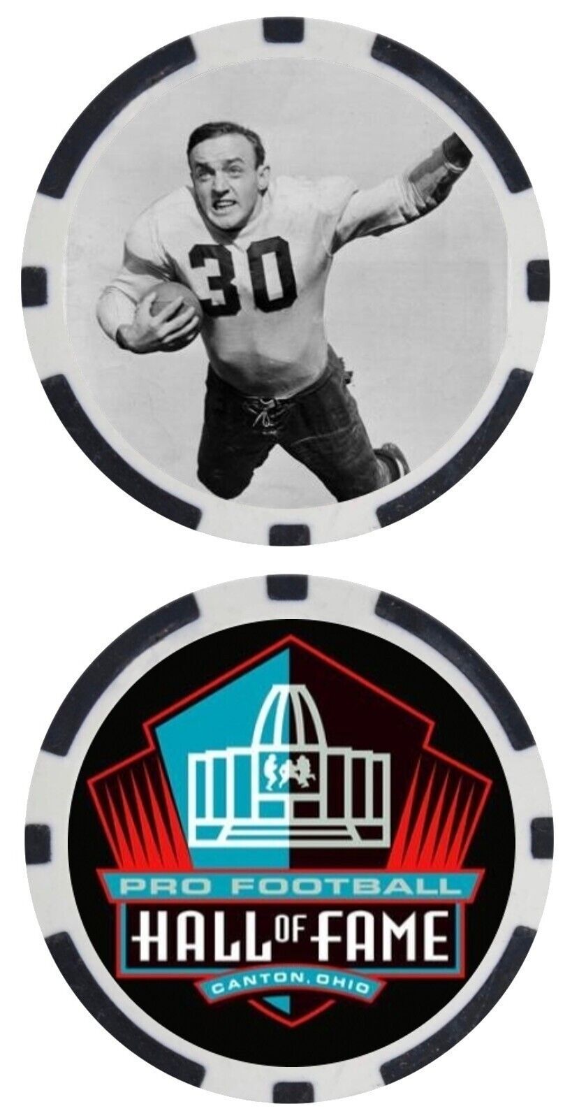 CLARKE HINKLE - PRO FOOTBALL HALL OF FAMER - COLLECTIBLE POKER CHIP