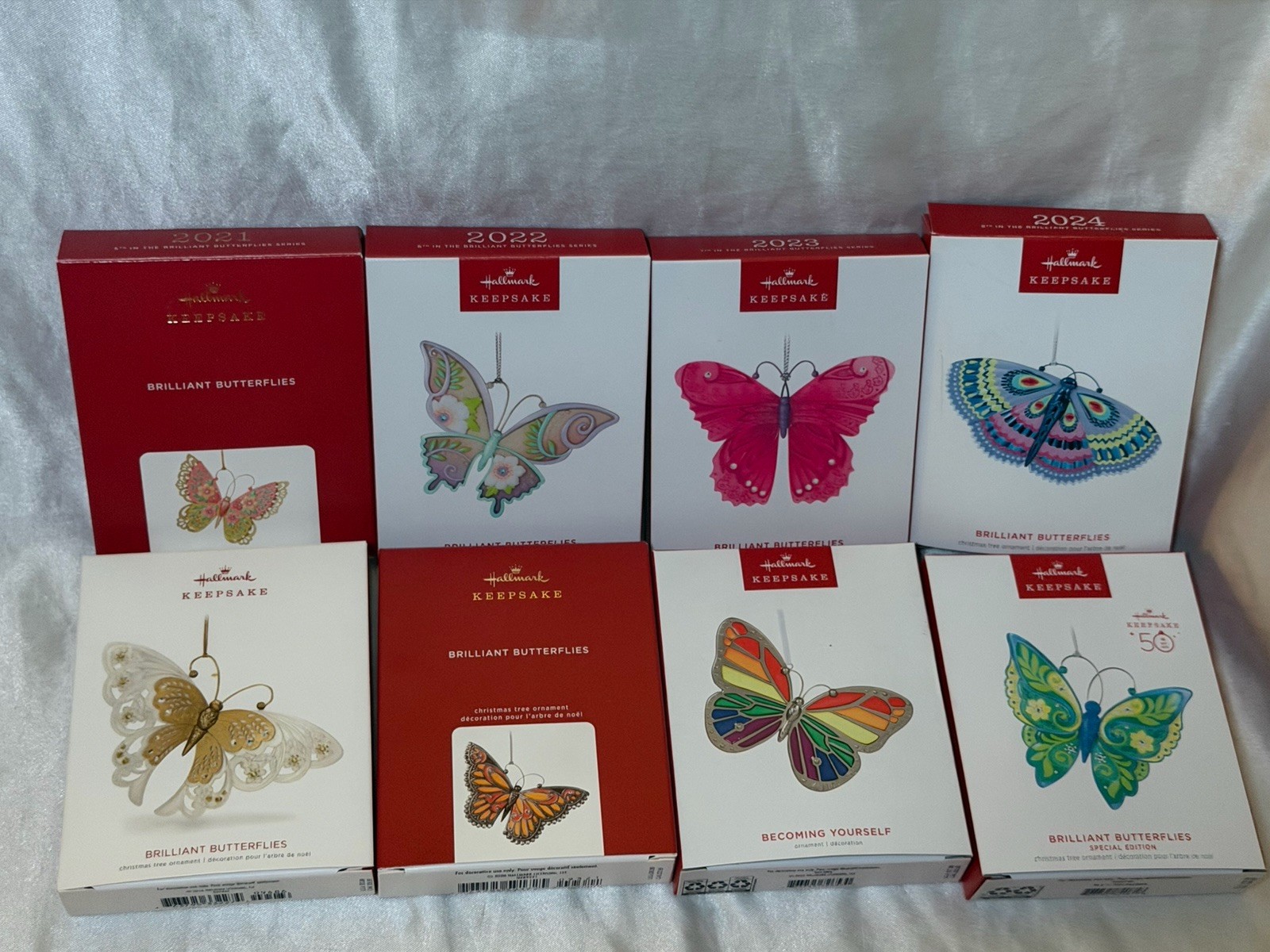 8 Hallmark Brilliant Butterflies ornaments #s 2,4,5,6,7,&8 In The Series +2 More 8 Hallmark Brilliant Butterflies ornaments #s 2,4,5,6,7,&8 In The Series +2 More