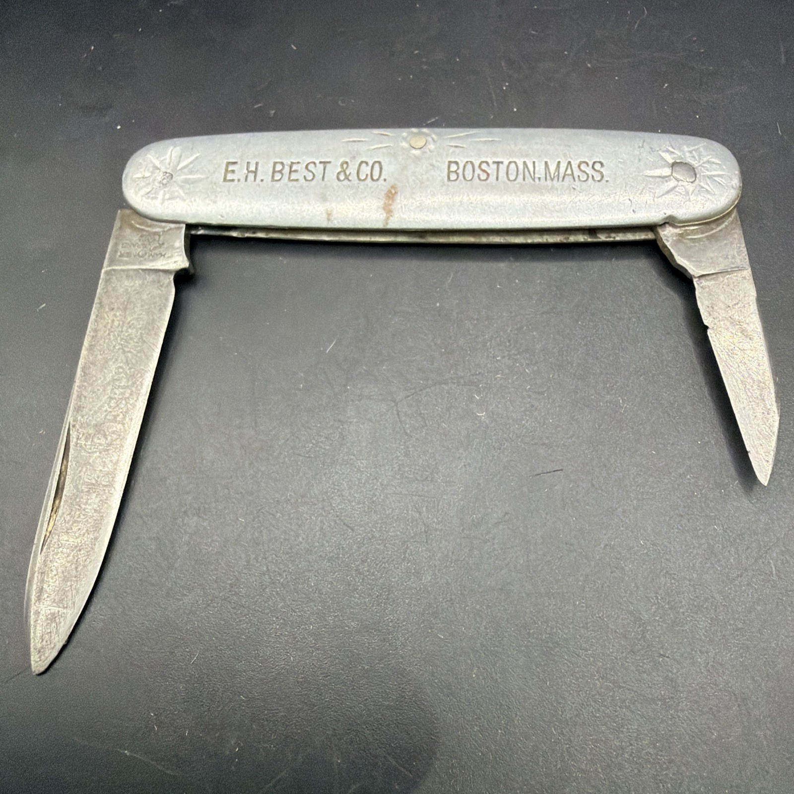 Antique New York Knife Co Hammer Brand EH Best Boston Aluminum Pocket Knife Antique New York Knife Co Hammer Brand EH Best Boston Aluminum Pocket Knife