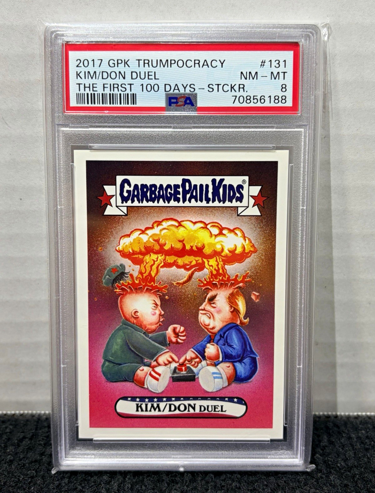 Topps 2017 Garbage Pail Kids Trumpocracy #131 Kim/Don Duel Trump & North Korea Topps 2017 Garbage Pail Kids Trumpocracy #131 Kim/Don Duel Trump & North Korea