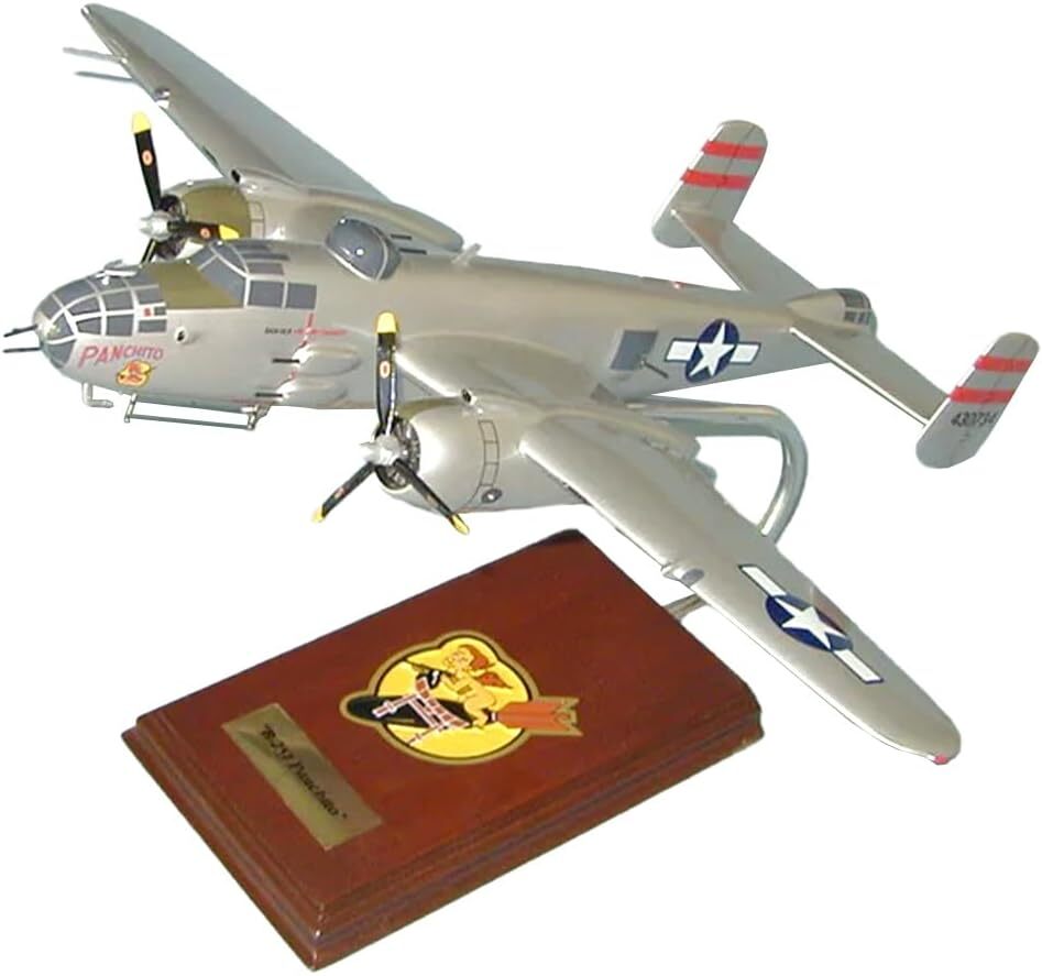 USAAF B-25 Mitchell Panchito Bomber Desk Top Display WW2 Model 1/41 SC Airplane USAAF B-25 Mitchell Panchito Bomber Desk Top Display WW2 Model 1/41 SC Airplane