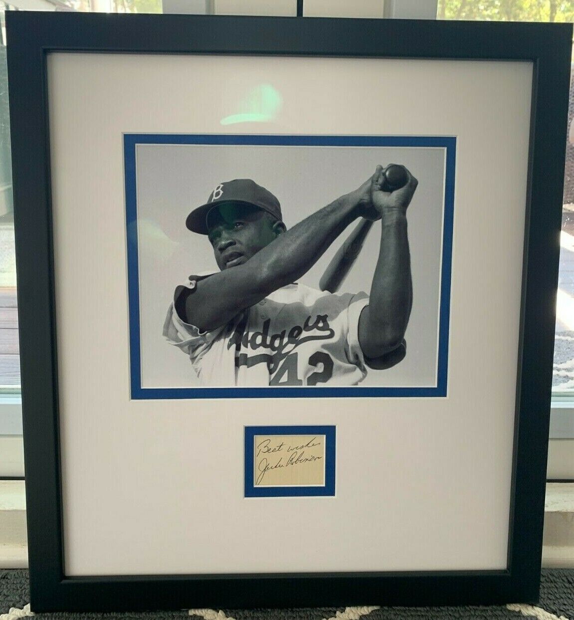 🔥🔥 FRAMED JACKIE ROBINSON SIGNED AUTOGRAPH CUT FULL JSA LETTER OF AUTHENTICITY