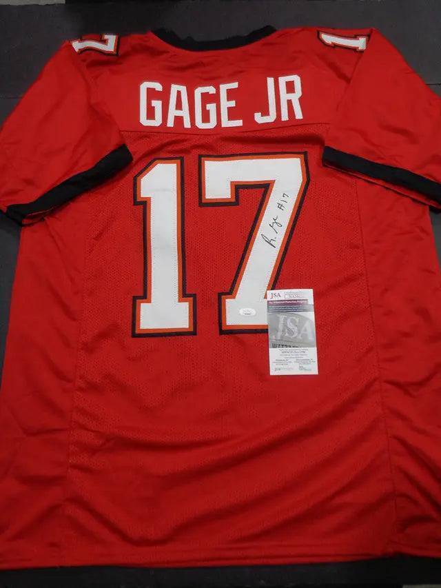 Russell Gage Jr. Tampa Bay Buccaneers Autographed Custom Football Jersey JSA W c