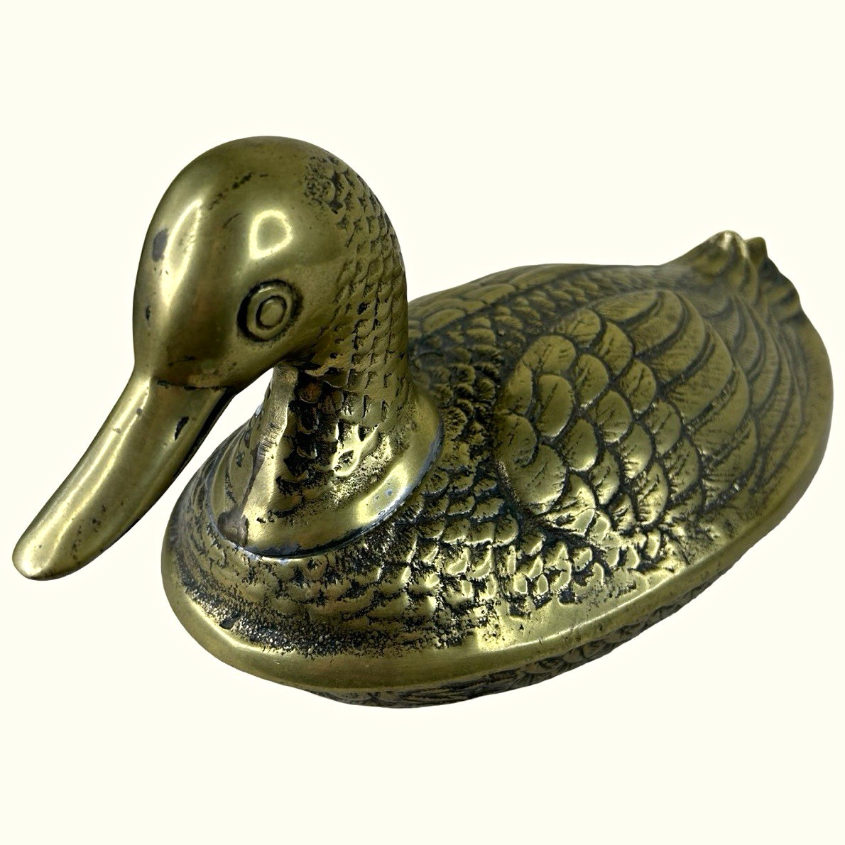 Vintage Large Brass Duck Trinket Box Planter 12” Vintage Large Brass Duck Trinket Box Planter 12”