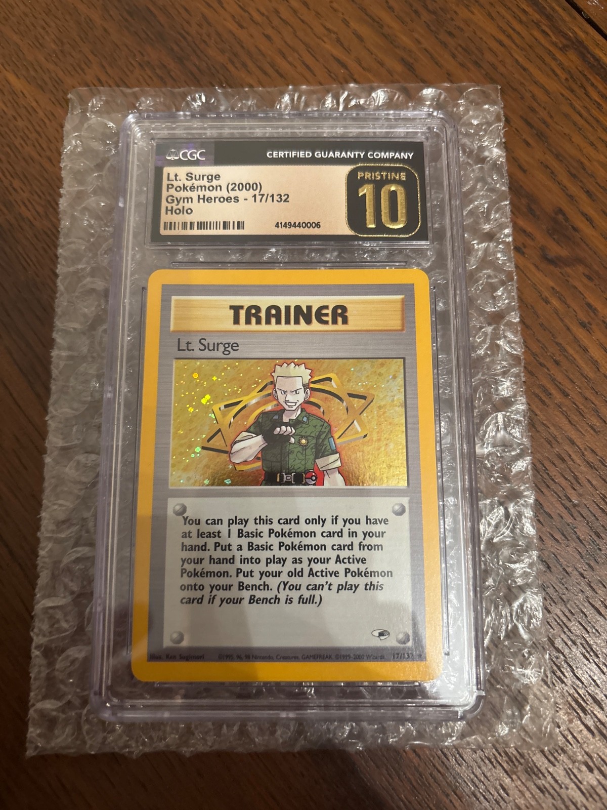 Pokémon CGC Pristine 10 Lt. Surge Holo #17/132 Gym Heroes *POP 3* Pokémon CGC Pristine 10 Lt. Surge Holo #17/132 Gym Heroes *POP 3*