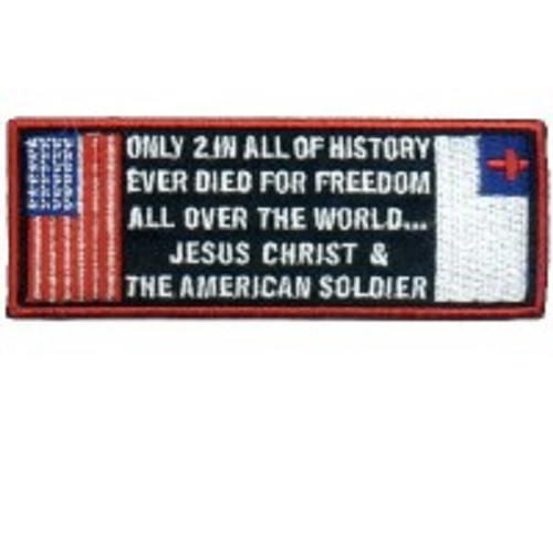 AMERICAN SOLDIER AND JESUS CHRIST CHRISTIAN EMBROIDERED PATCH*FREE SHIPPING* AMERICAN SOLDIER AND JESUS CHRIST CHRISTIAN EMBROIDERED PATCH*FREE SHIPPING*