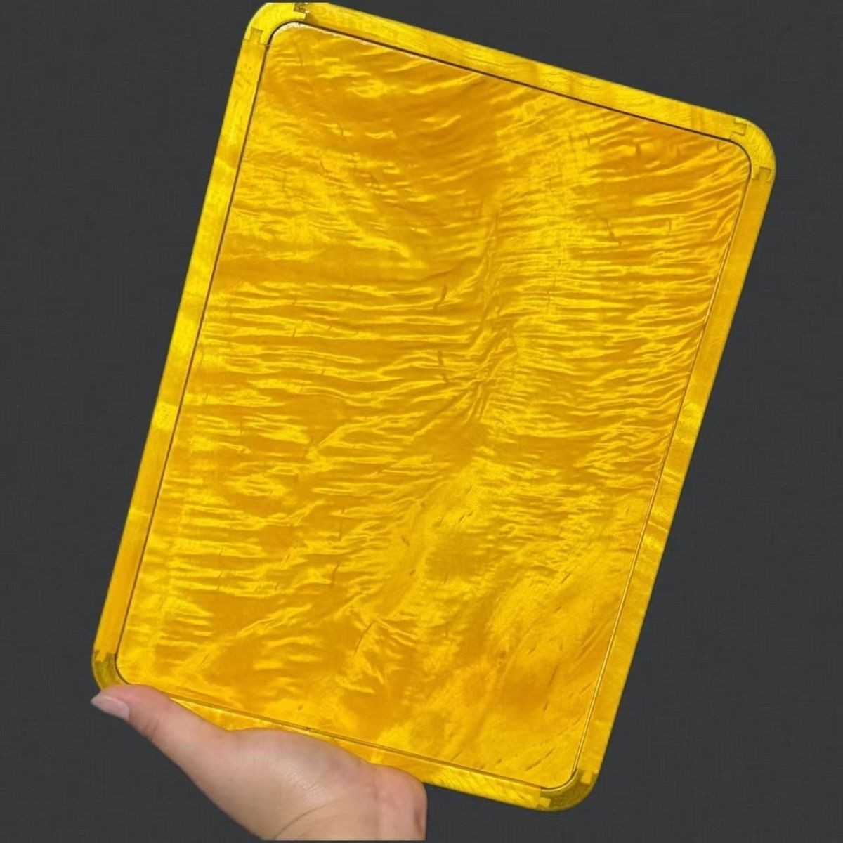 Golden Phoebe Full Water Ripple Tray 30x22x3cm Solid Wood Tea/Candy Golden Phoebe Full Water Ripple Tray 30x22x3cm Solid Wood Tea/Candy