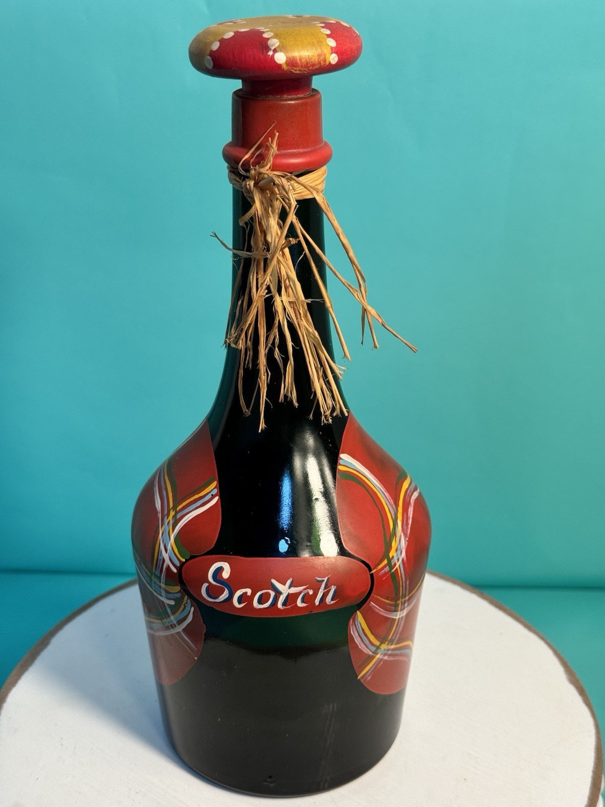 VTG Hand Painted Brandy Bottle MARIA SALZER Hollywood CA EMPTY VTG Hand Painted Brandy Bottle MARIA SALZER Hollywood CA EMPTY