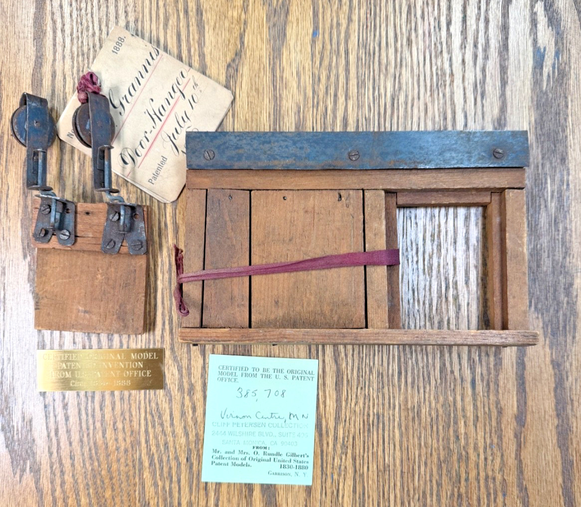 Certified 1888 Antique G.F. Grannis Door-Hanger Patent Office Model: Barn Door Certified 1888 Antique G.F. Grannis Door-Hanger Patent Office Model: Barn Door