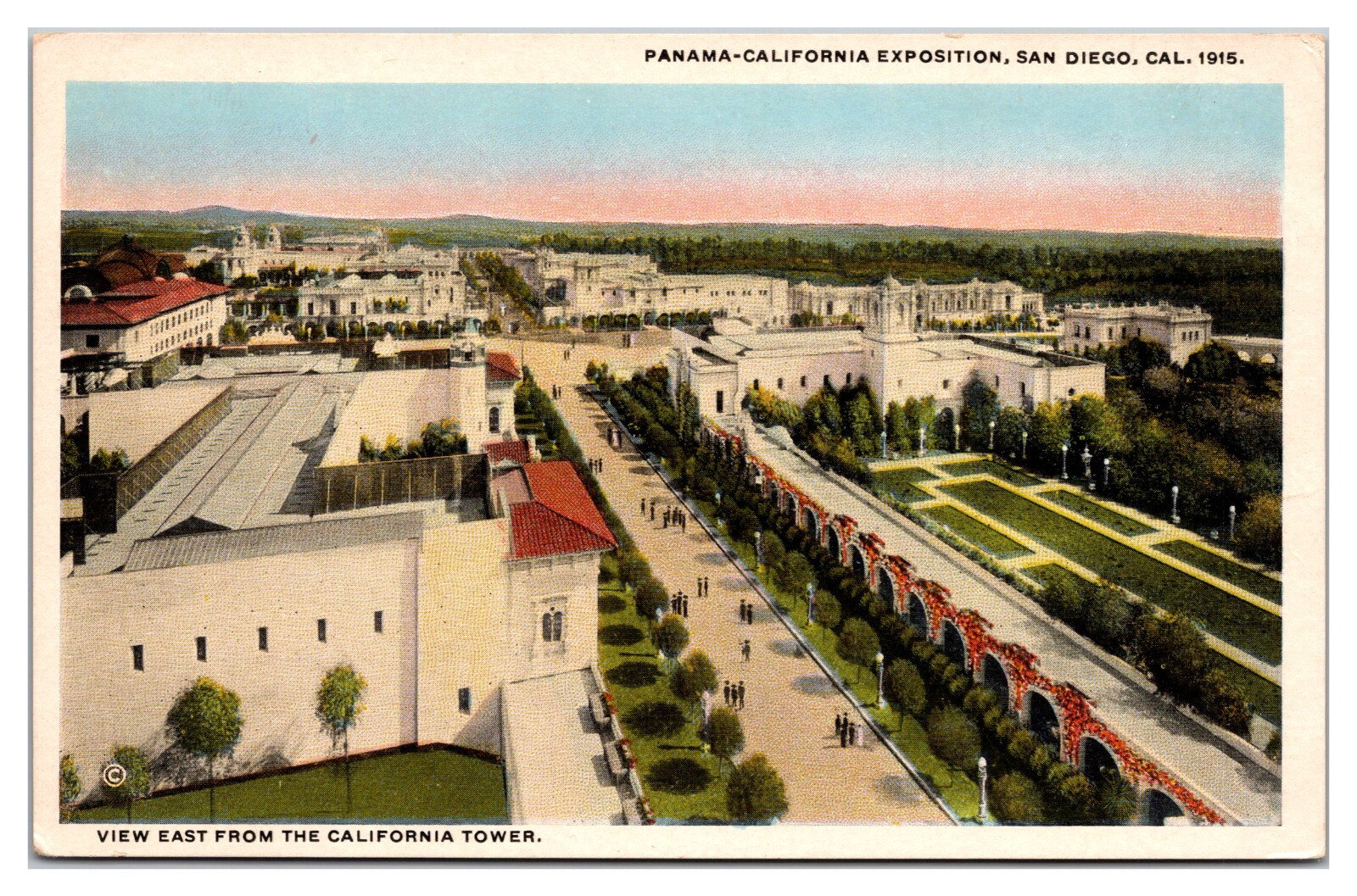 Aerial View From California Tower Panama-California Exposition San Diego CA 1915