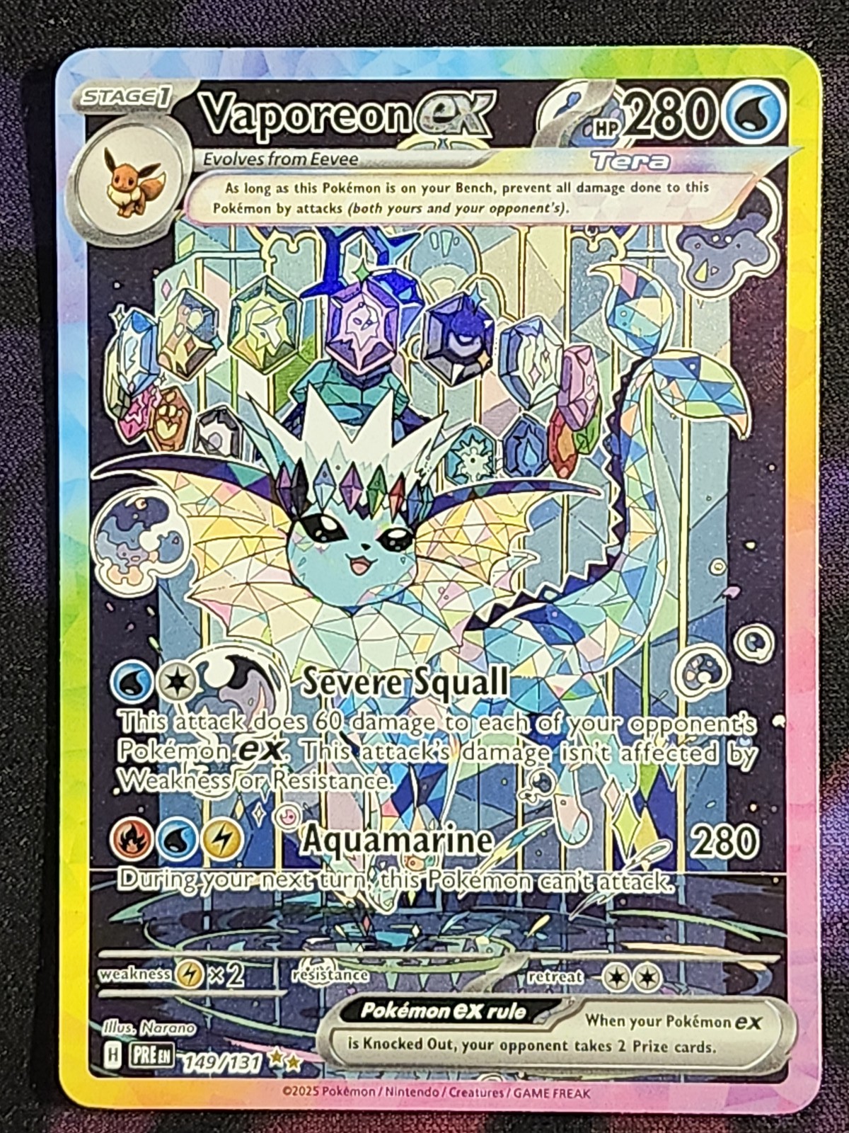 Pokemon Vaporeon EX 149/131 (LP) Prismatic Evolutions PRE