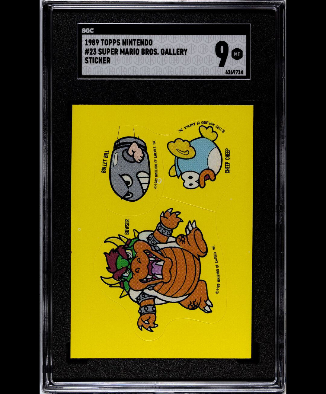 1989 Topps Nintendo #23 Super Mario Bros. Gallery Sticker SGC 9 MINT