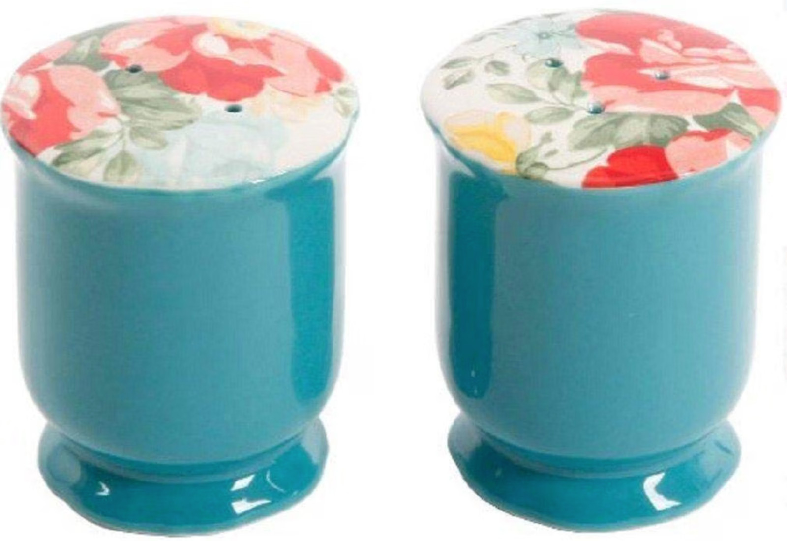 The Pioneer Woman Vintage Floral Ceramic Salt and Pepper Shaker Set