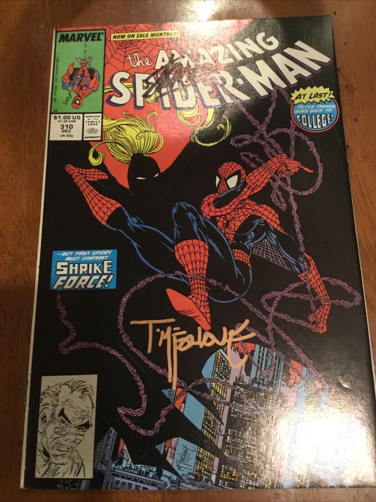 AMAZING SPIDER-MAN 310 SIGNED 2X BY STAN LEE AND TODD MCFARLANE VENOM CARNAGE