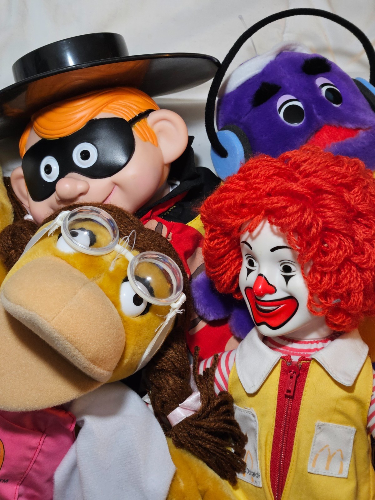 Vintage Mcdonald\'s Dolls Ronald, Birdie, Grimace, Hamburglar. Rare Vintage Mcdonald\'s Dolls Ronald, Birdie, Grimace, Hamburglar. Rare