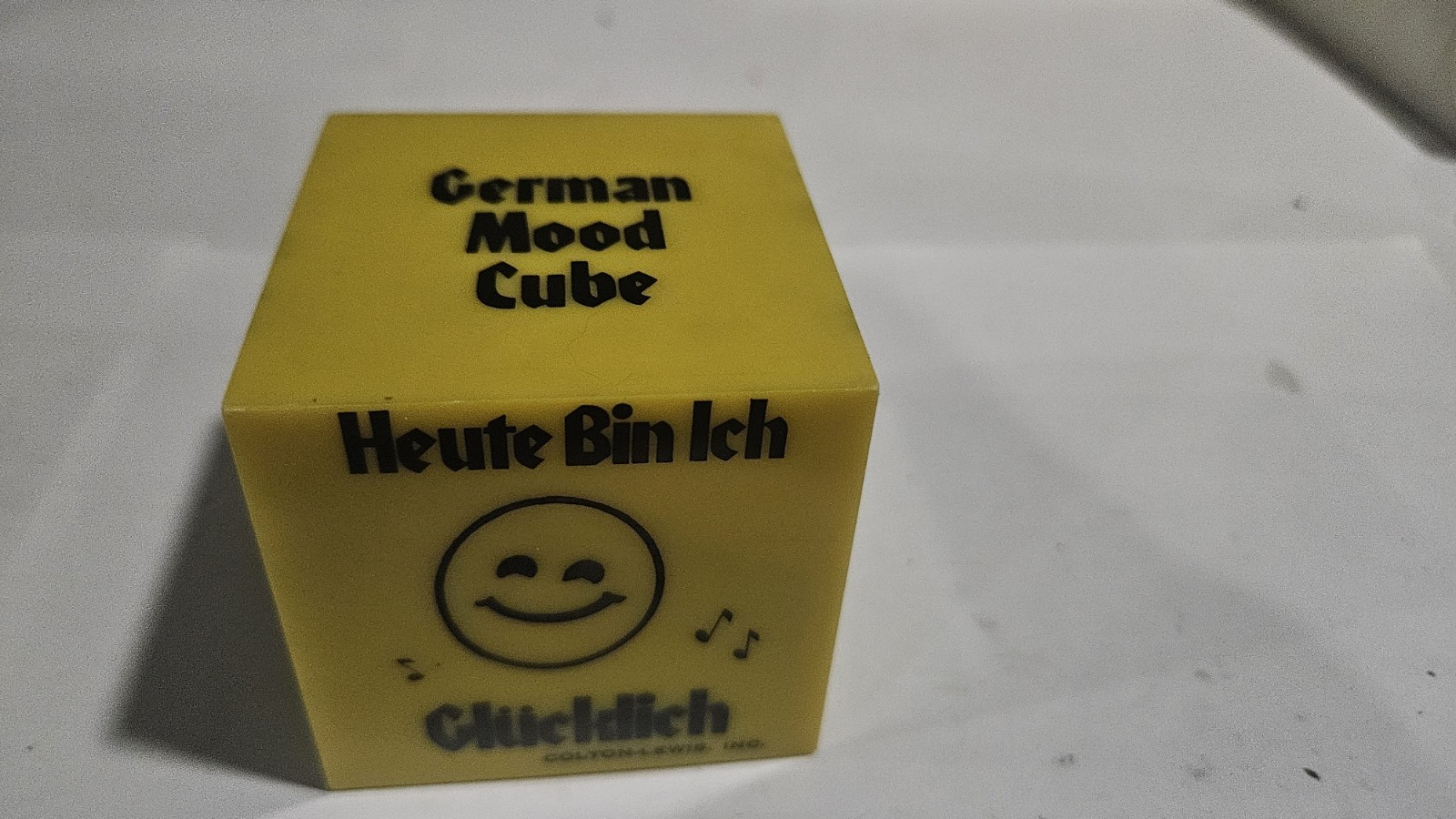 Vintage German Mood Cube Novelty Desk Toy Heute Bin Ich Funny Gag Gift Retro