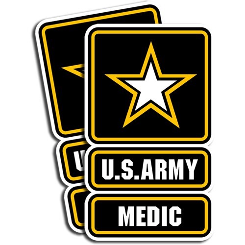 US Army - Medic Sticker  -  Military Dye Cut Decal - 2 Pack MR 027