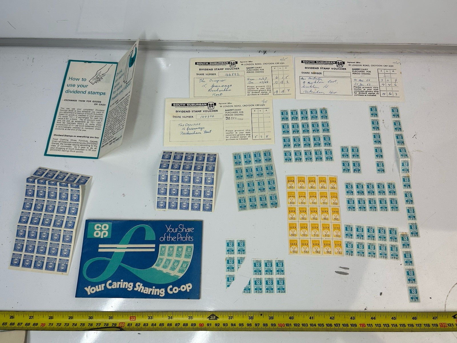Vintage 1960s-70s Co-op Dividend Stamps Vouchers Savings Book Ephemera Lot