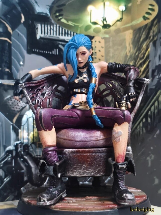 League of Legends LOL Jinx Statue Painted Figure Model Collectibles Toy Handmade League of Legends LOL Jinx Statue Painted Figure Model Collectibles Toy Handmade