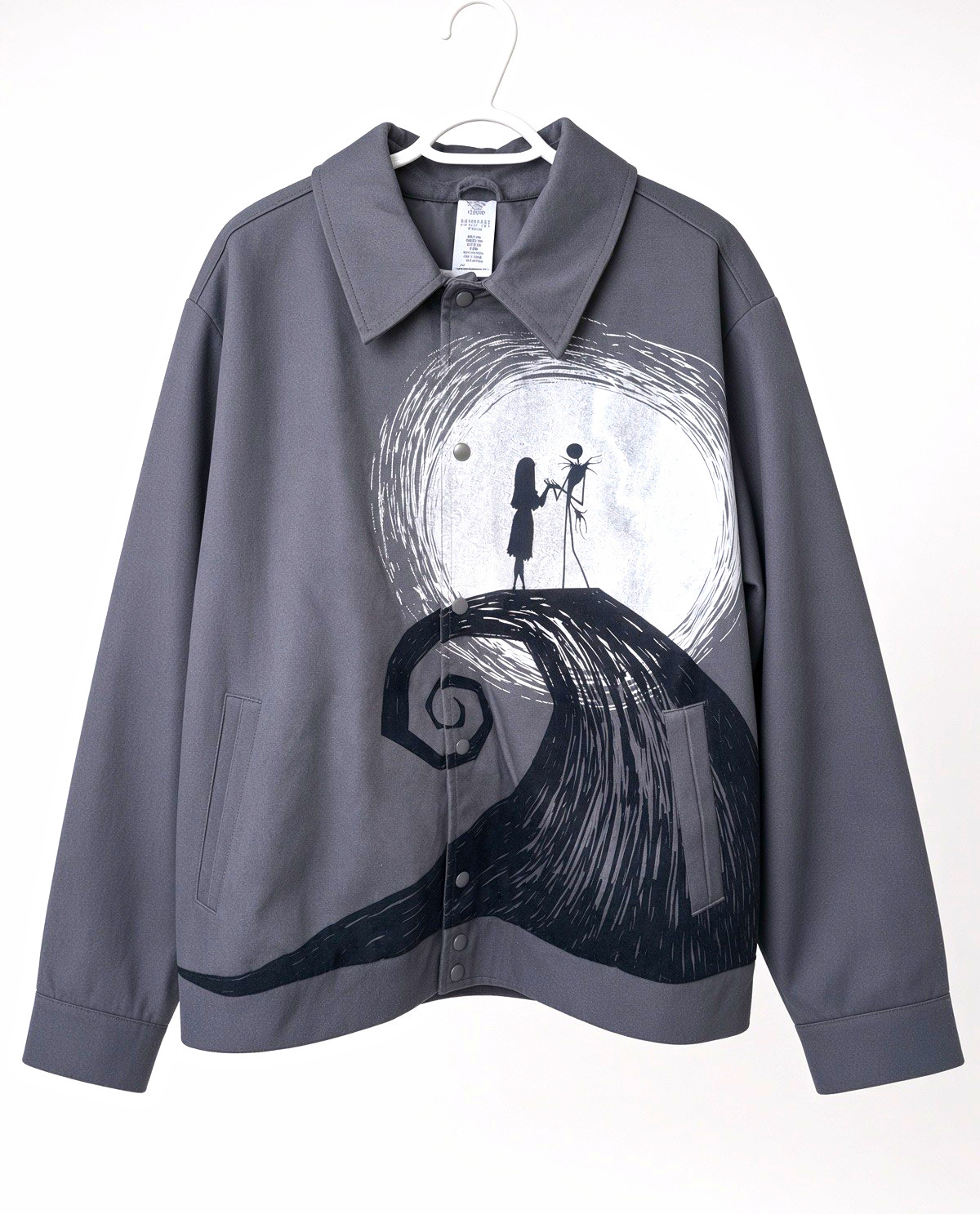 Disney The Nightmare Before Christmas Gray Button-Front Jacket, Adult XL Disney The Nightmare Before Christmas Gray Button-Front Jacket, Adult XL
