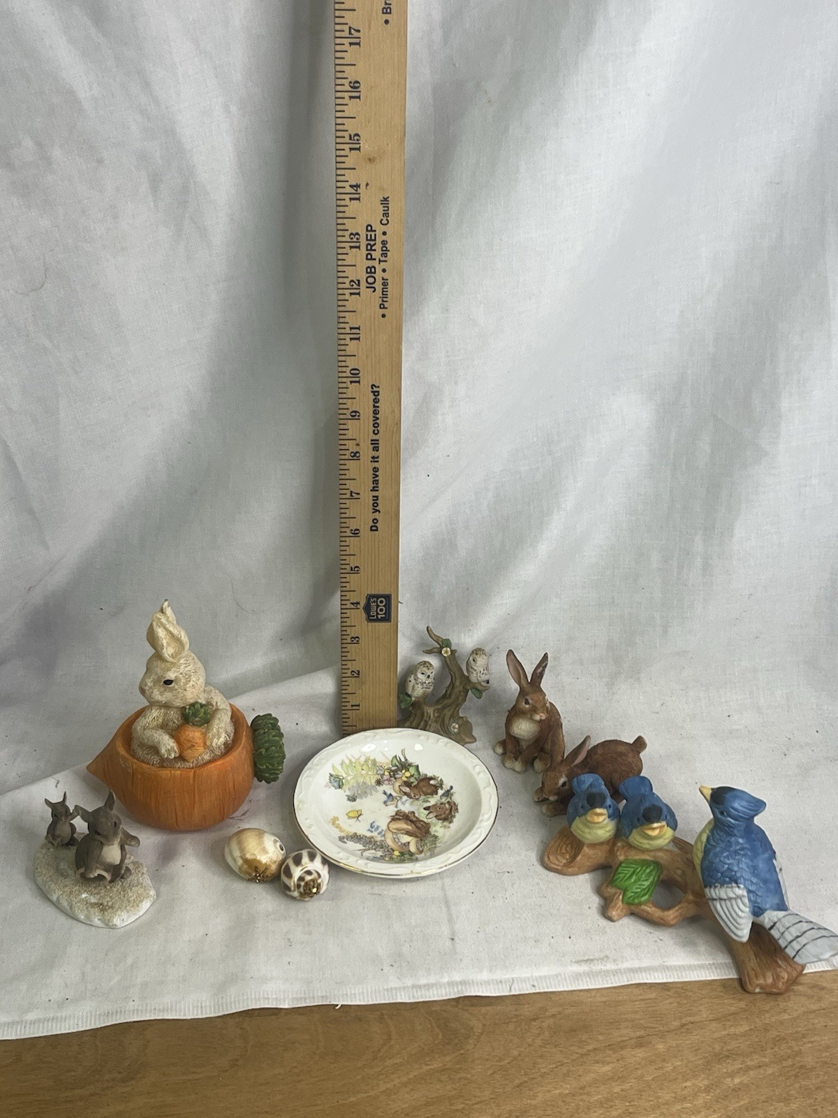 Vintage Enesco 1983 Bunny Plate Porcelain Bluebird Owl Rabbit Figurine Lot Vintage Enesco 1983 Bunny Plate Porcelain Bluebird Owl Rabbit Figurine Lot