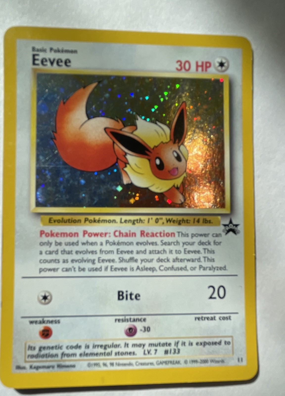 Pokémon TCG Eevee Holo Promo #11 Pokemon  Holo Promo (some surface marks to holo