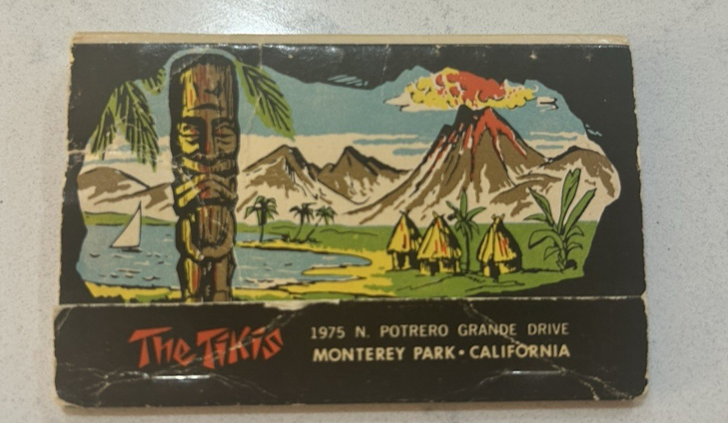 The Tikis Monterey Park CA Vintage Matchbook Full Unstruck 1960s 1970s Retro The Tikis Monterey Park CA Vintage Matchbook Full Unstruck 1960s 1970s Retro